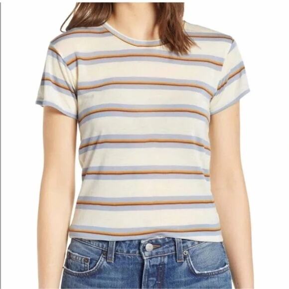 Reformation Jeans Joplin Short Sleeve Stripe Tee Size Small - Picture 1 of 8